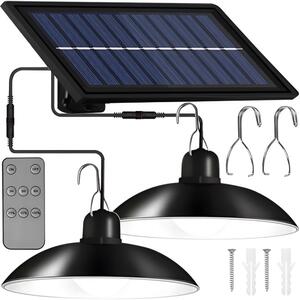 Izoxis Solární závěsné LED lampy s dálkovým ovládáním, IP44, 1200mAh černá
