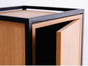 Černá skříňka v dekoru dubu 45x102 cm Skap - CustomForm