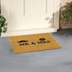 Rohožka z přírodního kokosového vlákna Artsy Doormats Mr and Mrs, 40 x 60 cm