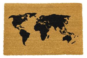 Rohožka z přírodního kokosového vlákna Artsy Doormats World Map, 40 x 60 cm