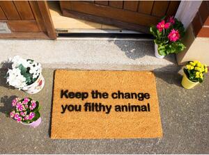 Rohožka z přírodního kokosového vlákna Artsy Doormats Keep The Change, 40 x 60 cm