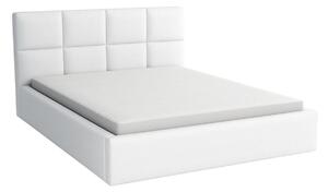 Manželská postel 160x200 s matrací - Alaska Bílý ekokůže