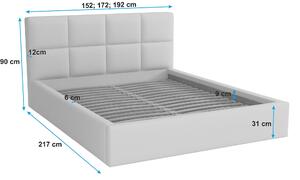 Manželská postel 140x200 s kontejnerem - Alaska šedý ekokůže