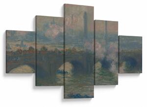 Obraz - Claude Monet, Waterloo Bridge, Gray Day, reprodukce (125x70 cm)