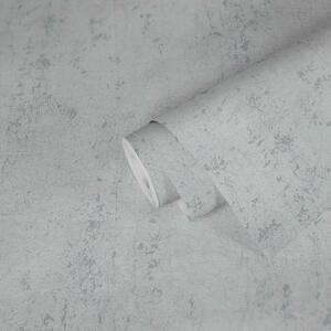 A.S. Création | Vliesová tapeta na zeď Beton 2 37840-1 | 0,53 x 10,05 m | bílá, metalická, šedá