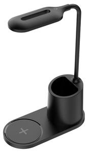 Platinet LED Stolní lampa LED/3W/230V s bezdrátovým nabíjením černá PL0118