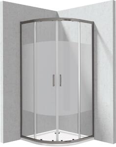 Deante Funkia Evo sprchový kout s vaničkou 90x90 cm půlkulatá grafitová matný/vzorované sklo KYPPDE99P