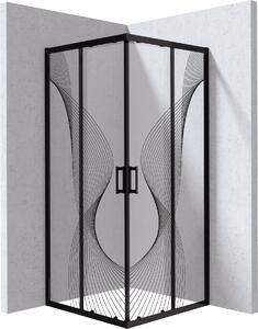 Deante Funkia Evo sprchový kout 80x80 cm čtvercový černá matný/vzorované sklo KYC_NB88P