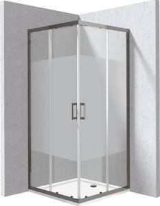 Deante Funkia Evo sprchový kout s vaničkou 90x90 cm čtvercový grafitová matný/vzorované sklo KYCPDE99P