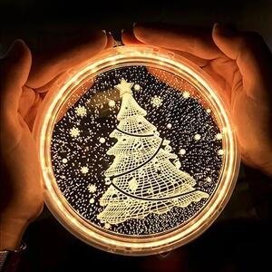 Tutumi - LED vánoční dekorace stromek - bílá - 16 cm
