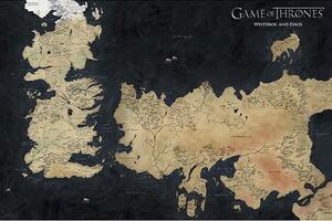 Plakát, Obraz - Hra o Trůny - Westeros Map, (91.5 x 61 cm)