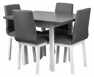 Stůl se 4 židlemi L002 Bílá/Grafitová