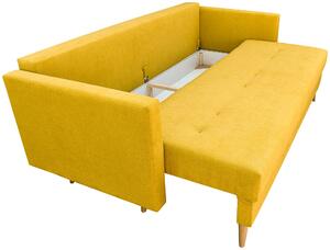 Skandinávská nábytková sestava pohovka s křeslem Žlutá