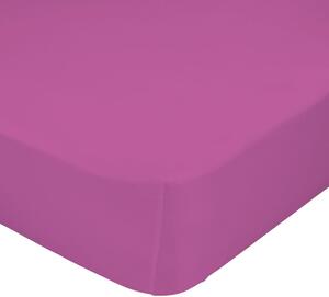 Tmavě růžové elastické prostěradlo z čisté bavlny, 60 x 120 cm