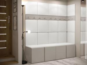 Šatní skříň Tavasz II, Barva: kašmír, Barva látek:: ekokůže Soft 017 (bíla) 5903211468926