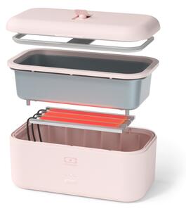 MonBento, Kompaktní ohřívací svačinový box Warmer pink Natural, 700 ml| růžová