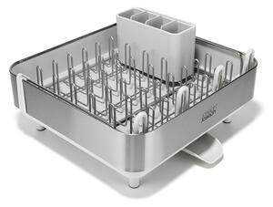 Nastavitelný plastový odkapávač ve stříbrné barvě 35,5x38 cm Extend Steel Plus – Joseph Joseph