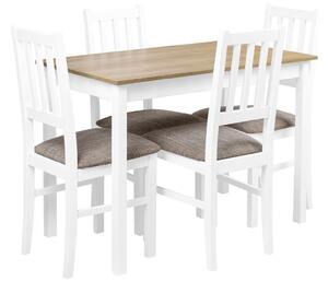 Sada stolu se 4 židlemi X004 Bílý/dub Grandson
