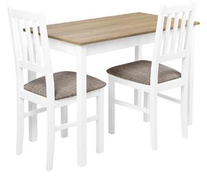 Sada stolu se 2 židlemi X004 Bílý/dub Grandson