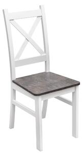 Stůl se 4 židlemi Z052 Bílý/ betonový