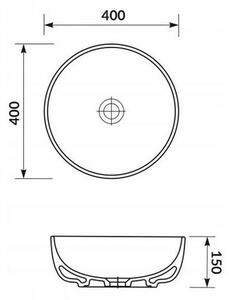 Cersanit Moduo - umyvadlo na desku 40x40cm, bílá, K116-048