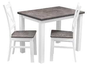 Stůl se 2 židlemi Z052 Bílý/betonový