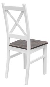 Stůl se 4 židlemi Z062 Bílá/Betonová