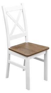 Stůl s 5 židlemi Z065 Bílá/Dubová Lefkas