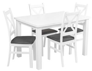 Stůl se 4 židlemi Z056 Bílý matný