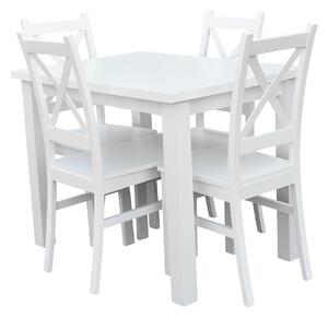 Stůl se 4 židlemi Z057 Bílá