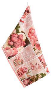 BELLATEX Kuchyňská utěrka 1ks patchwork - růžová 50x70 cm - 1ks