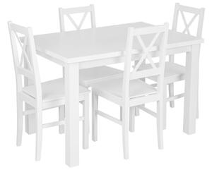 Stůl se 4 židlemi Z071 Bílá