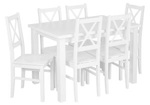 Stůl se 6 židlemi Z071 Bílá
