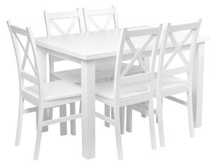 Stůl s 5 židlemi Z067 Bílá