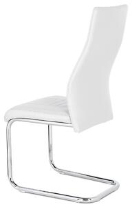 Jídelní židle bílá koženka chrom HC-955 WT