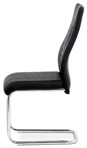 Jídelní židle HC-955 BK koženka černá, chrom