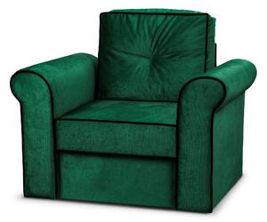 Merida Lounge Set Pohovka s 2 křesla s podnožkami Tmavě zelená