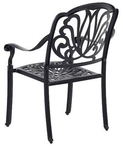 Sada 4 zahradních hliníkových židlí černých ANCONA