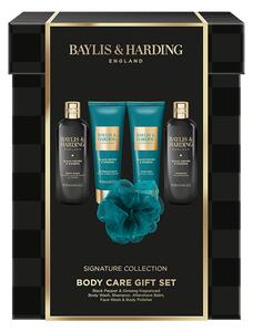 Baylis & Harding Black Pepper & Ginseng - sada péče o tělo a houbičky, 5 ks