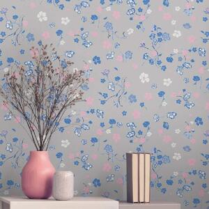 A.S. Création | Vliesová tapeta na zeď House of Turnowsky 38907-4 | 0,53 x 10,05 m | modrá, šedá, růžová