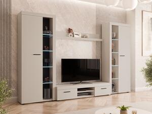 Obývací stěna Rodos XL, Barva: pískově béžová, Osvětlení: osvětlení LED - bílé 5903211474996