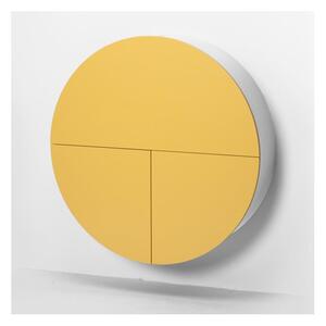 Žlutobílý multifunkční nástěnný stůl EMKO Pill