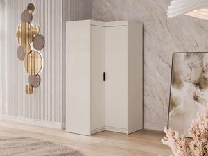 Rohová šatní skříň Melen 2D, Barva: pískově béžová 5903211475283