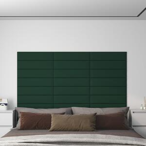 Nástěnné panely 12 ks tmavě zelené 60 x 15 cm textil 1,08 m²