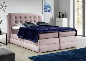 Mohutná kontinentální postel Vika 200x200, růžová + TOPPER
