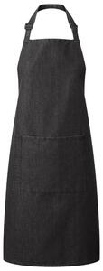 Premier Workwear Kuchyňská zástěra s laclem a kapsou - Černý denim