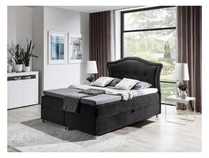 Elegantní rustikální postel Bradley 160x200, černá + TOPPER