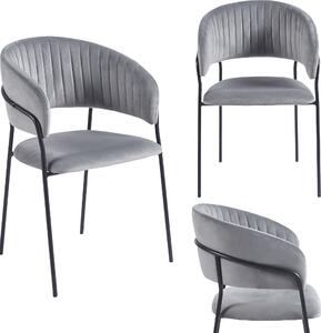 Bella Velvet Čalouněná Židle Do Obývacího Pokoju, Jídelny, Moderní Šedá