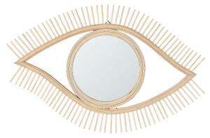 Nástěnné zrcadlo ve tvaru oka 48 x 79 cm přírodní bambus SOYOPA