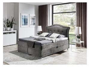 Elegantní rustikální postel Bradley 180x200, šedá + TOPPER